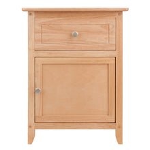 Load image into Gallery viewer, Eugene Accent Table, Nightstand, NaturalAssembled table is 18.9&quot;W x 14.9&quot;D x 25&quot;H.  Inside Drawer is 14.5&quot;W x 12.5&quot;D x 5.6&quot;H.
