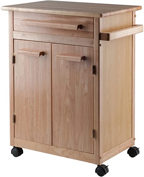 Winsome Wood Single Drawer Kitchen Cabinet Storage Cart, Natural