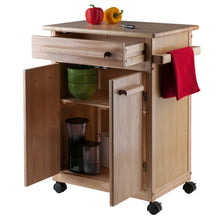 Load image into Gallery viewer, Hackett Kitchen Cart, NaturalOverall cart size is 26.9&quot;W x 18.2&quot;D x 34.3&quot;H.  Cart top is 26&quot;W x 18.2&quot;D.
