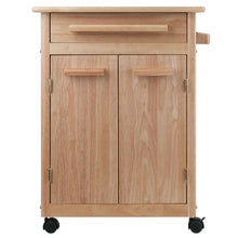 Load image into Gallery viewer, Hackett Kitchen Cart, NaturalOverall cart size is 26.9&quot;W x 18.2&quot;D x 34.3&quot;H.  Cart top is 26&quot;W x 18.2&quot;D.
