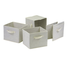 Load image into Gallery viewer, Capri 4-Pc Foldable Fabric Basket Set, BeigeSet of 4 foldable beige fabric baskets.
