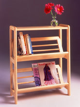 Load image into Gallery viewer, Juliet 2- Tier Tilted Bookshelf, NaturalOverall shelf size is 24&quot;W x 10&quot;D x 30&quot;H.
