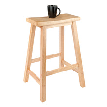 Load image into Gallery viewer, Satori Saddle Seat Counter Stool, NaturalStool assembled size is 17.4&quot;W x 14.4&quot;D x 24&quot;H
