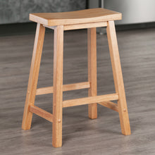 Load image into Gallery viewer, Satori Saddle Seat Counter Stool, NaturalStool assembled size is 17.4&quot;W x 14.4&quot;D x 24&quot;H
