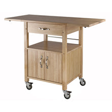 Load image into Gallery viewer, Rachael Kitchen Cart, Drop Leaf, NaturalOverall size is 43.25&quot;W x 20.1&quot;D x 33&quot;H.  Top only 23.5&quot;W x 20.1&quot;H.  Each leaf 9.8&quot;W x 20.1&quot;D.
