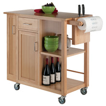 Load image into Gallery viewer, Douglas Utility Kitchen Cart, Natural Features a lockable swing-door cabinet
