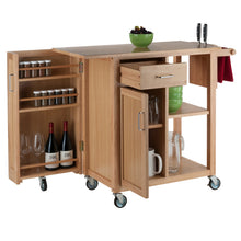 Load image into Gallery viewer, Douglas Utility Kitchen Cart, Natural Features a lockable swing-door cabinet
