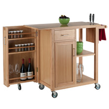 Load image into Gallery viewer, Douglas Utility Kitchen Cart, Natural Features a lockable swing-door cabinet
