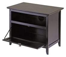 Load image into Gallery viewer, Zara TV &amp; Media Stand, Espresso TV Stand assembled size is 25&quot; x 14.9&quot;D x 18.9&quot;H.  Holds up to 32&quot; flat screen TV.
