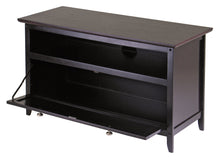 Load image into Gallery viewer, Zuri TV &amp; Media Stand, EspressoTV Stand assembled size is 36&quot; x 14.9&quot;D x 18.9&quot;H.  Holds up to 42&quot; flat screen TV.
