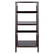 Load image into Gallery viewer, Leo 2-Tier Storage Shelf, EspressoOpen flow desined 2-Section shelf assembled size is 13.3&quot;W x 11.2&quot;D x 29.2&quot;H.  Shelf clearance is 12&quot;.
