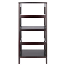 Load image into Gallery viewer, Leo 2-Tier Storage Shelf, EspressoOpen flow desined 2-Section shelf assembled size is 13.3&quot;W x 11.2&quot;D x 29.2&quot;H.  Shelf clearance is 12&quot;.
