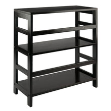 Load image into Gallery viewer, Leo Wide 2-Tier Storage Shelf, EspressoOpen panel 2-Section designed shelf assembled size is 25.2&quot;W x 11.2&quot;D x 29.2&quot;H.  Shelf clearance is 12&quot;.
