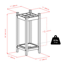 Load image into Gallery viewer, Jana Umbrella Stand with Tray, EspressoOverall size is 11&quot;W x 11&quot;D x 26&quot;H
