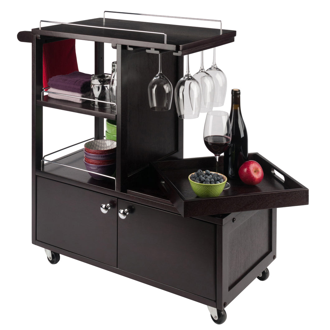 Galen Entertainment Cart, EspressoOverall size of 34.25