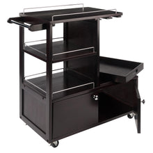 Load image into Gallery viewer, Galen Entertainment Cart, EspressoOverall size of 34.25&quot;W x 16.77&quot;D x 34.37&quot;H.  Cart top serving surface is 24&quot;W x 14.89&quot;D.
