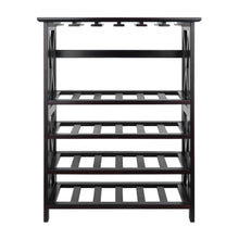 Load image into Gallery viewer, Rio 24-Bottle Wine Rack, EspressoOverall size is 28.74&quot;W x 13.39&quot;D x 35.67&quot;H.  Top can use as serving station.
