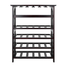 Load image into Gallery viewer, Rio 24-Bottle Wine Rack, EspressoOverall size is 28.74&quot;W x 13.39&quot;D x 35.67&quot;H.  Top can use as serving station.
