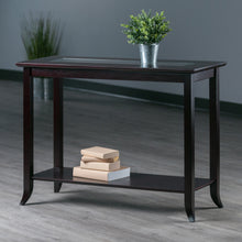 Load image into Gallery viewer, Genoa Rectangular Console Table, EspressoOverall Console/Hall Rectangular table size is 40&quot;W x 16.34&quot;D x 30&quot;H.  Table top size 40&quot;W x 16.34&quot;D
