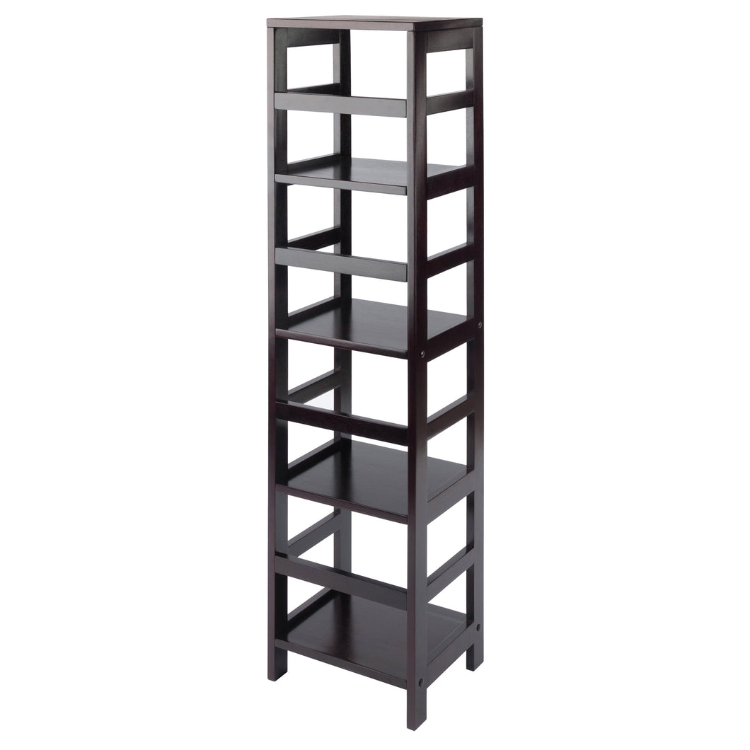 Leo 4-Tier Storage Shelf, EspressoOpen airy 4-Section shelf assembled size is 13.39