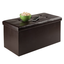 Load image into Gallery viewer, Ashford Rectangular Storage Ottoman, EspressoThe ottoman features sturdy construction with MDF inside both top and base.
