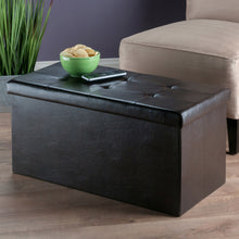 Load image into Gallery viewer, Ashford Rectangular Storage Ottoman, EspressoThe ottoman features sturdy construction with MDF inside both top and base.
