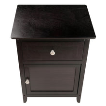 Load image into Gallery viewer, Eugene Accent Table, Nightstand, EspressoAssembled table stands at 18.90&quot;W x 14.96&quot;D x 25&quot;H.  Inside Drawer is 14.50&quot;W x 12.50&quot;D x 5.65&quot;H.
