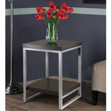 Load image into Gallery viewer, Jared End Table, Gray and EspressoOverall End Table size is 18&quot;W x 18&quot;D x 24.50&quot;H.
