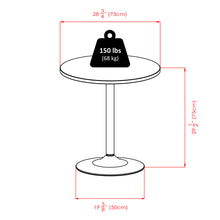 Load image into Gallery viewer, Spectrum 29&quot; Round Dinning Table, Black and ChromeChrome metal pedastal base
