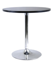 Load image into Gallery viewer, Spectrum 29&quot; Round Dinning Table, Black and ChromeChrome metal pedastal base
