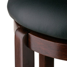 Load image into Gallery viewer, Walcott Cushion Swivel Seat Bar Stool, Black and WalnutStool seat swivels 360 degrees
