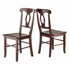 Load image into Gallery viewer, Renaissance 2-Pc Key Hole-back Chair Set, WalnutOverall size is 36.6&quot;H x 17.3&quot;W x 21.1&quot;D.
