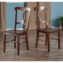 Load image into Gallery viewer, Renaissance 2-Pc Key Hole-back Chair Set, WalnutOverall size is 36.6&quot;H x 17.3&quot;W x 21.1&quot;D.
