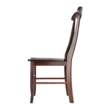 Load image into Gallery viewer, Renaissance 2-Pc Key Hole-back Chair Set, WalnutOverall size is 36.6&quot;H x 17.3&quot;W x 21.1&quot;D.
