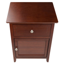 Load image into Gallery viewer, Eugene Accent Table, Nightstand, WalnutAssembled table stands at 18.90&quot;W x 14.96&quot;D x 25&quot;H.  Inside Drawer is 14.50&quot;W x 12.50&quot;D x 5.65&quot;H.
