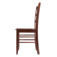 Load image into Gallery viewer, Benjamin 2-Pc Ladder-back Chair Set, WalnutOverall chair size is 16.60&quot;W x 20.50&quot;D x 34.70&quot;H. Seat height is 18&quot;.
