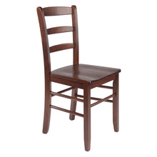 Load image into Gallery viewer, Benjamin 2-Pc Ladder-back Chair Set, WalnutOverall chair size is 16.60&quot;W x 20.50&quot;D x 34.70&quot;H. Seat height is 18&quot;.
