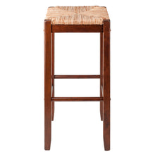 Load image into Gallery viewer, Kaden 2-Pc Rush Seat Bar Stool Set, WalnutClassic woven rush seats
