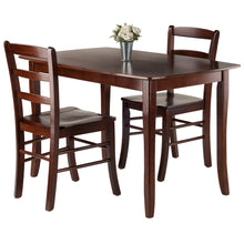 Load image into Gallery viewer, Inglewood 3-Pc Dining Table with Ladder-back Chairs, WalnutTable and Chairs made of Solid Wood
