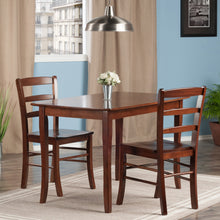 Load image into Gallery viewer, Inglewood 3-Pc Dining Table with Ladder-back Chairs, WalnutTable and Chairs made of Solid Wood
