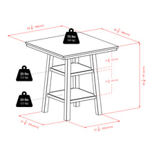 Load image into Gallery viewer, Orlando 3-Pc High Table with Cushion Saddle Seat Counter Stools, Walnut and BlackThe overall size of table is 33.8&quot;W x 33.8&quot;D x 36&quot;H
