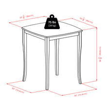 Load image into Gallery viewer, Inglewood 3-Pc High Dining Table with Saddle Seat Bar Stools, WalnutOverall High Table size is 33.86&quot;W x 33.86&quot;D x 38.90&quot;H.
