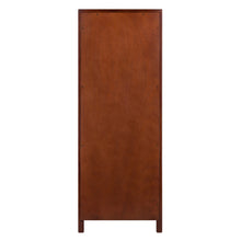 Load image into Gallery viewer, Brooke Jelly 2-Section Cupboard, Open Shelf Cabinet, Walnut Overall dimension s 17.35&quot;W x 15.75&quot;D x 47.44&quot;H.  Shelf dimension is 14.96&quot;W x 14.84&quot;D.
