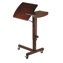 Load image into Gallery viewer, Olson Adjustable Laptable Cart, WalnutLap Cart has 24.80&quot;W x 17&quot;D x 36.42&quot;H.  Table Height adjustable from 24.45&quot; to 36&quot;.
