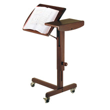 Load image into Gallery viewer, Olson Adjustable Laptable Cart, WalnutLap Cart has 24.80&quot;W x 17&quot;D x 36.42&quot;H.  Table Height adjustable from 24.45&quot; to 36&quot;.
