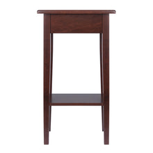 Load image into Gallery viewer, Regalia Accent, Side Table, WalnutOverall Accent Table size is 17&quot;W x 14&quot;D x 29.50&quot;H.  One drawer inside dim 7.87&quot;W x 9.84&quot;D x 2.64&quot;H.
