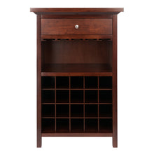 Load image into Gallery viewer, Chablis Wine Cabinet, WalnutOverall assembled size is 26.60&quot;W x 15.70&quot;D x 40.40&quot;H
