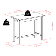 Load image into Gallery viewer, Sally Breakfast Table, WalnutTable size is 39.37&quot;W x 19.69&quot;D x 33.27&quot;H.  2 Drawers with inside dim 11.34&quot;W x 13.19&quot;D x 3.54&quot;H.
