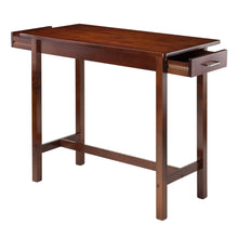 Load image into Gallery viewer, Sally Breakfast Table, WalnutTable size is 39.37&quot;W x 19.69&quot;D x 33.27&quot;H.  2 Drawers with inside dim 11.34&quot;W x 13.19&quot;D x 3.54&quot;H.
