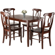 Load image into Gallery viewer, Inglewood 5-Pc Dining Table with Key Hole Back Chairs, WalnutTable and Chairs made of Solid Wood
